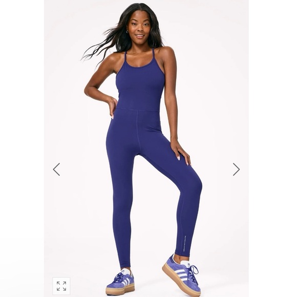 NWT Terez Violet Porcelain Floral Adjustable Strap TLC Athletic Bodysuit Size XS - Picture 7 of 7